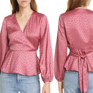 Veneta Rose Back Tie Wrap Blouse